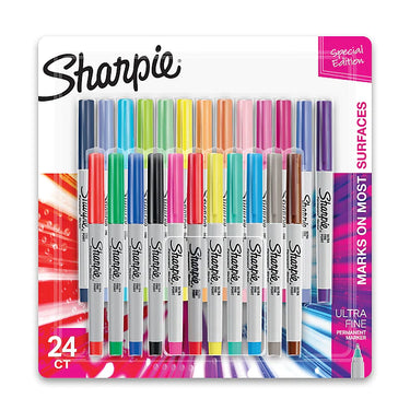 Sharpie Color Burst Permanent Markers, Ultra Fine Tip, Assorted, 24/Pack (1949558)